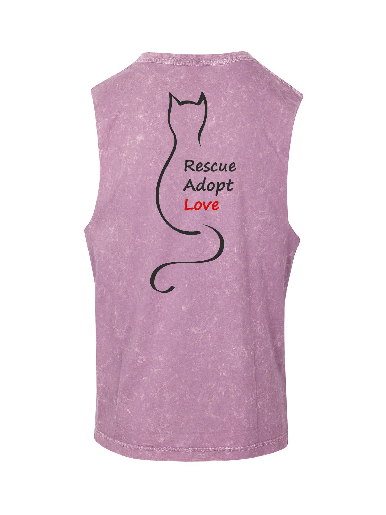 Perth Animal Rescue Logo Muscle T stone wash double sided