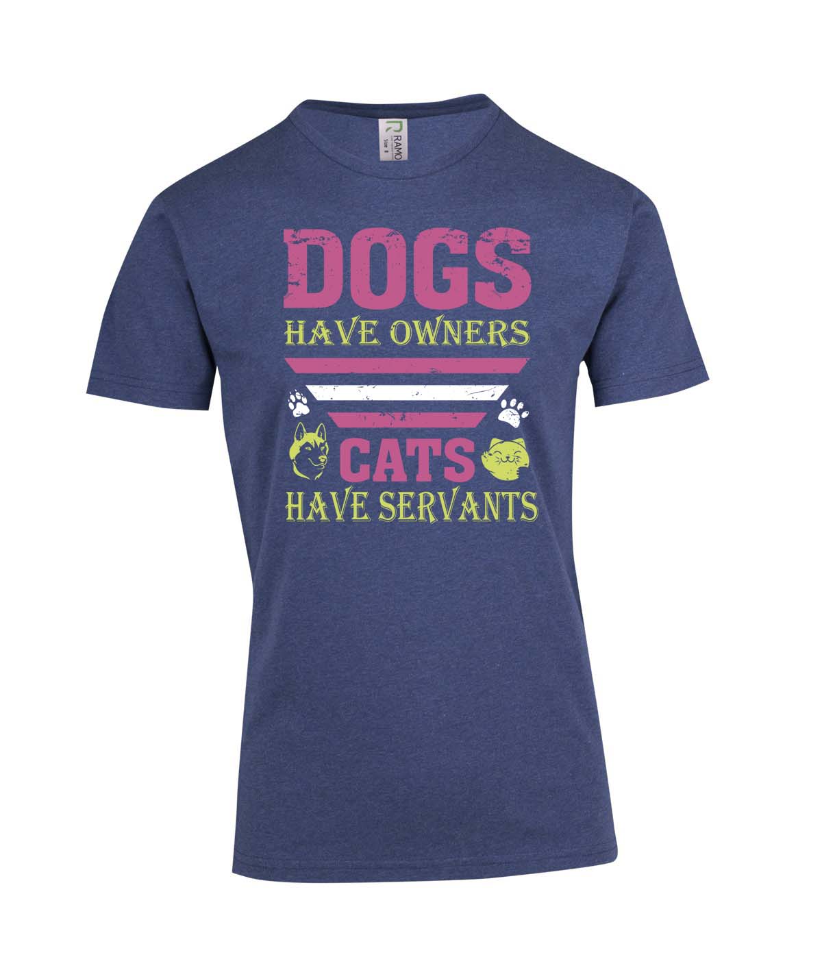 Perth Animal Rescue Double Sided Marl T-shirt - Cats have servants