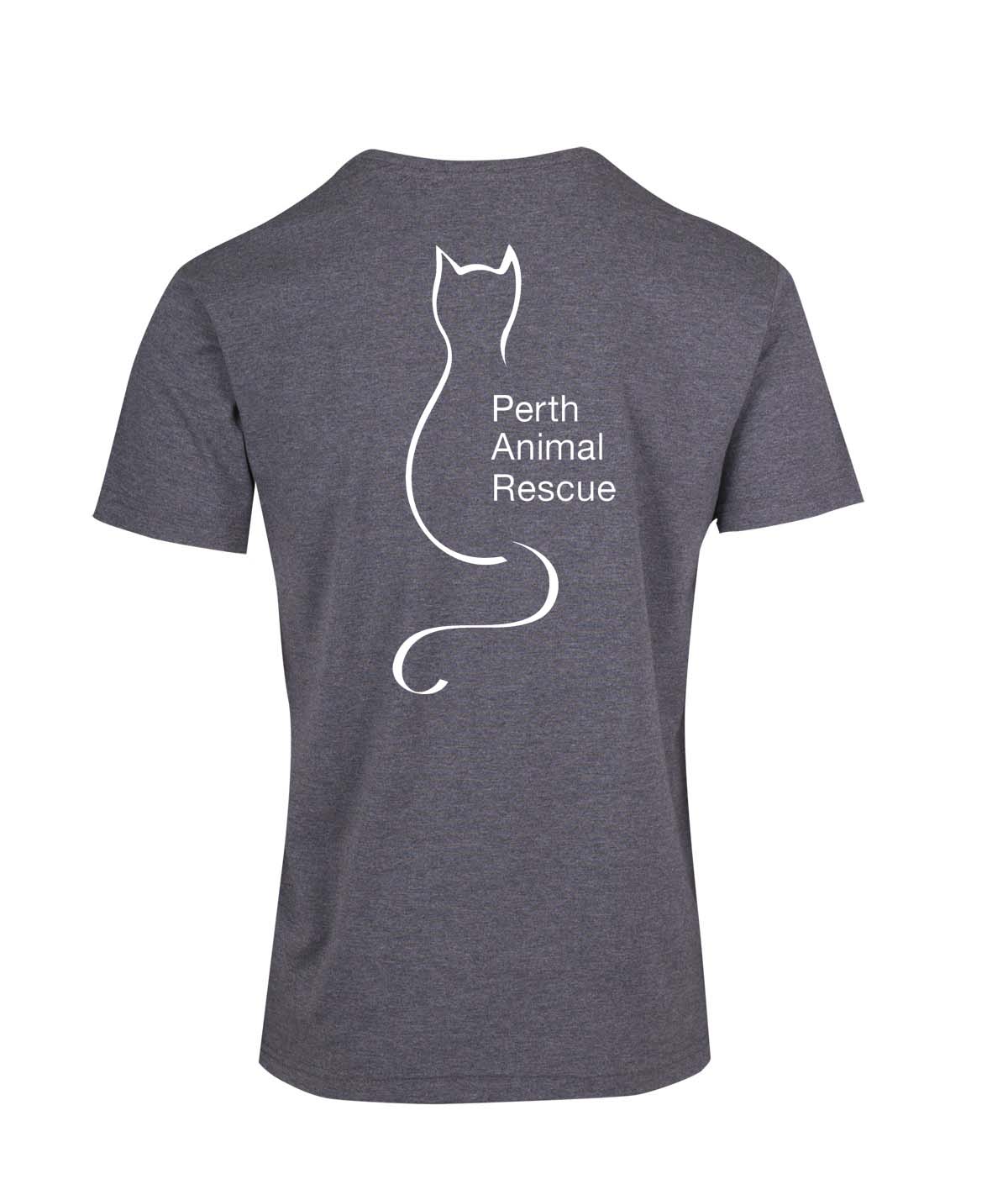 Perth Animal Rescue Double Sided Marl T-shirt - Cats have servants