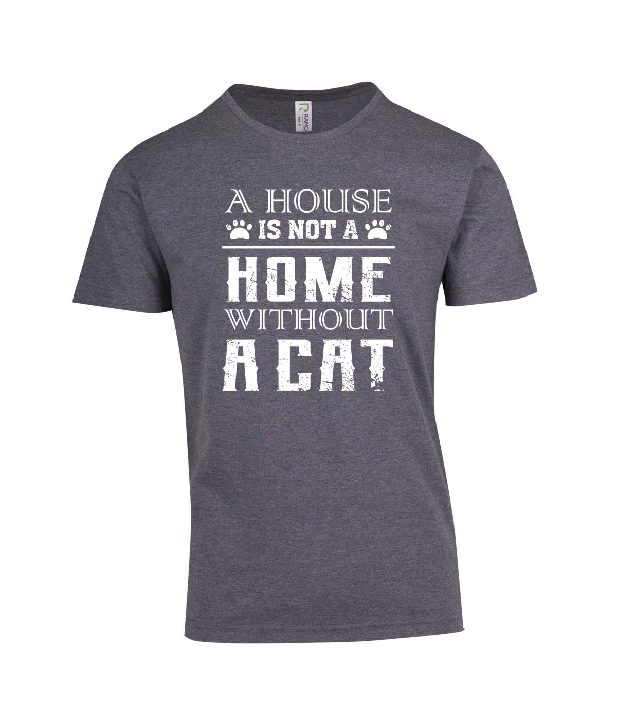 Perth Animal Rescue Double Sided Marl T-shirt - A house is not a home without a cat