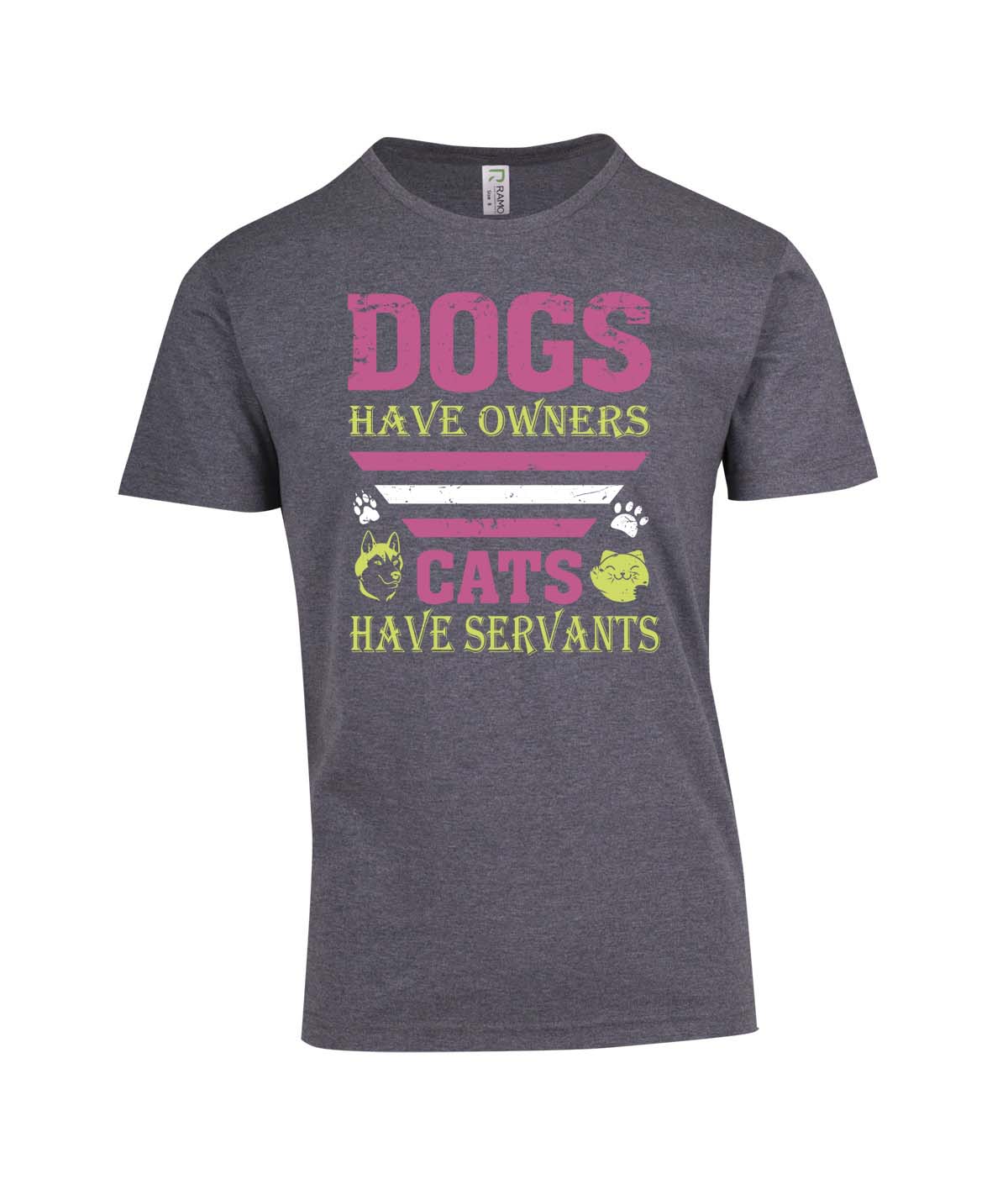 Perth Animal Rescue Double Sided Marl T-shirt - Cats have servants