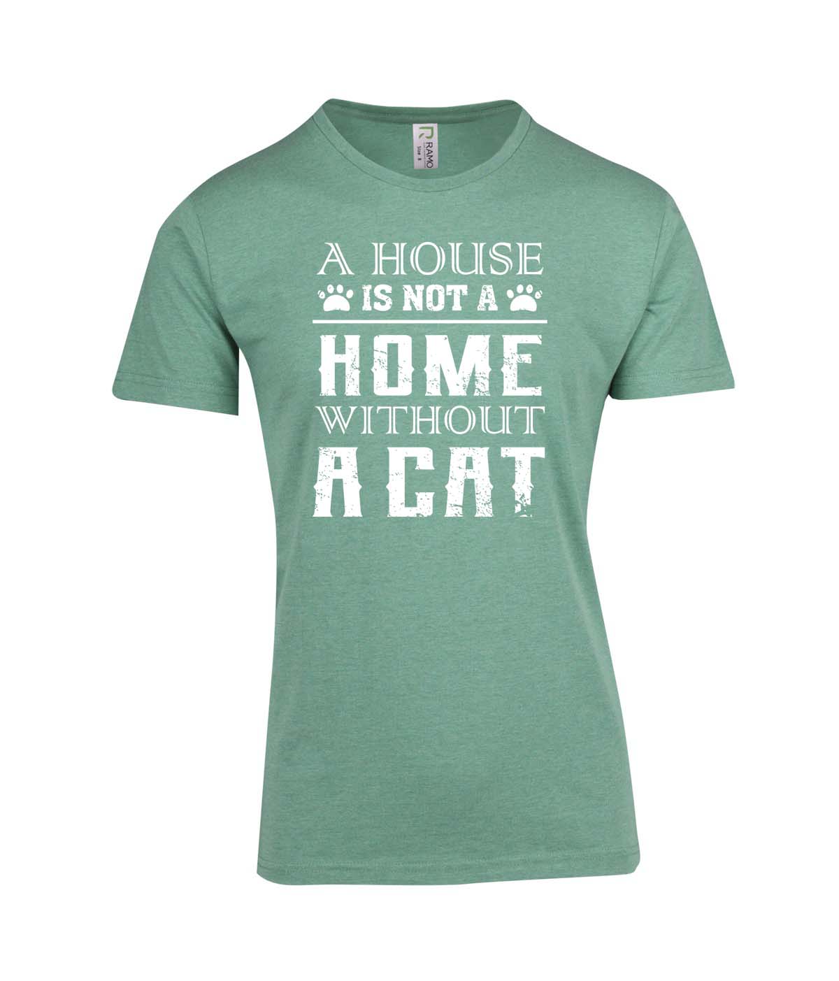 Perth Animal Rescue Double Sided Marl T-shirt - A house is not a home without a cat