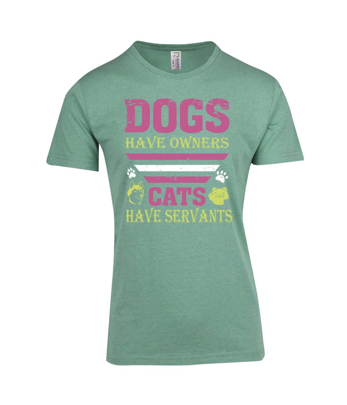 Perth Animal Rescue Double Sided Marl T-shirt - Cats have servants