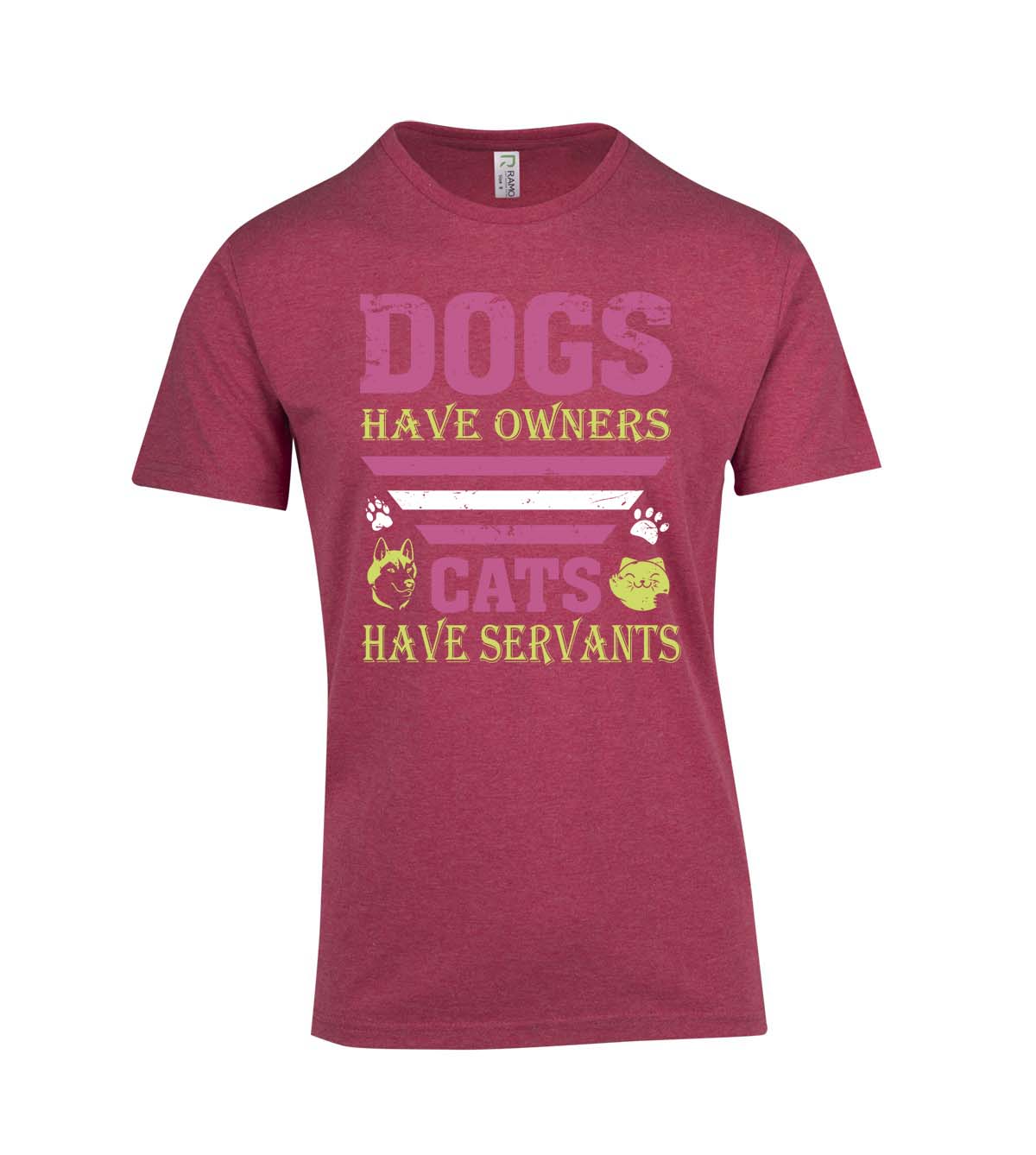 Perth Animal Rescue Double Sided Marl T-shirt - Cats have servants
