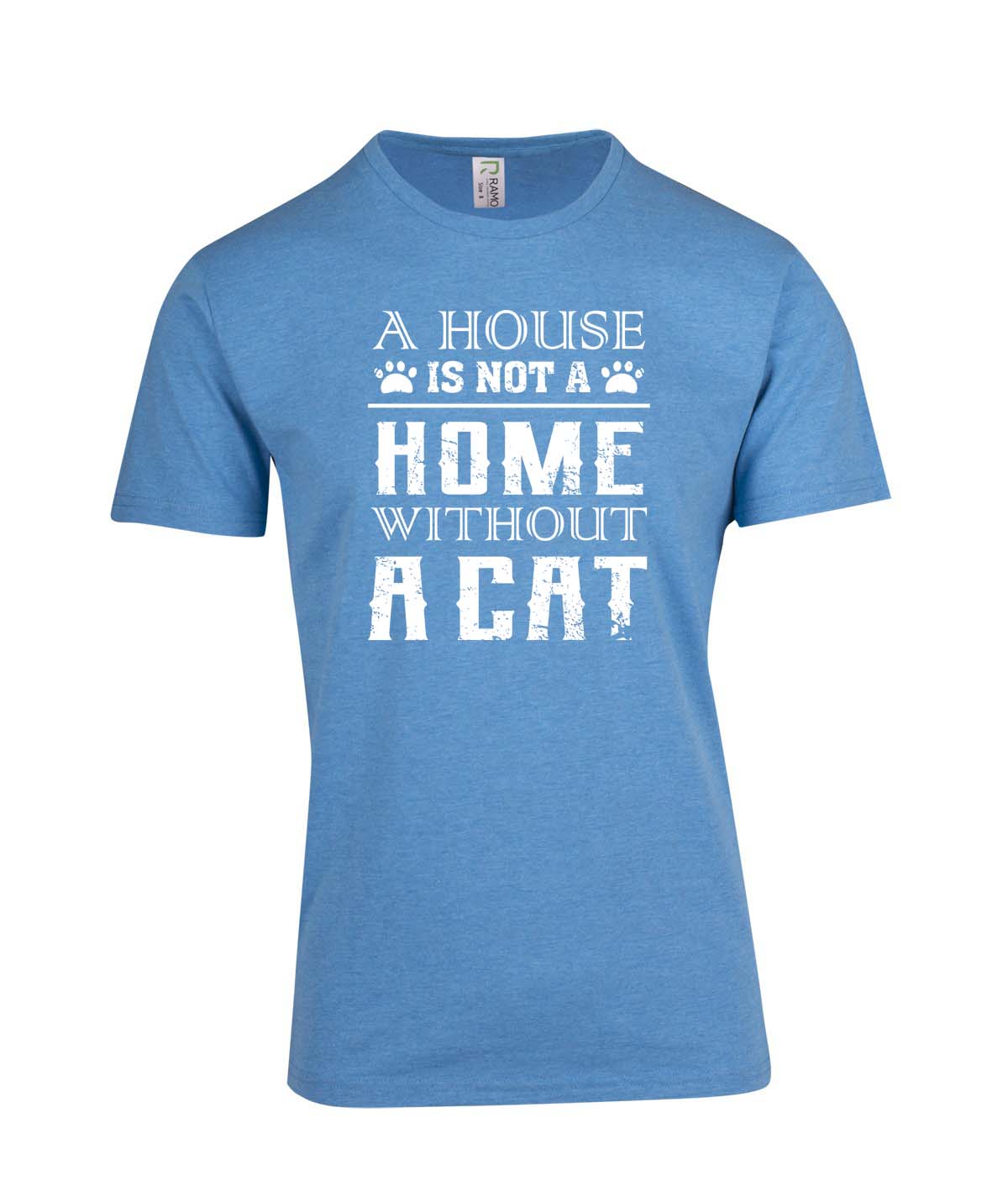 Perth Animal Rescue Double Sided Marl T-shirt - A house is not a home without a cat