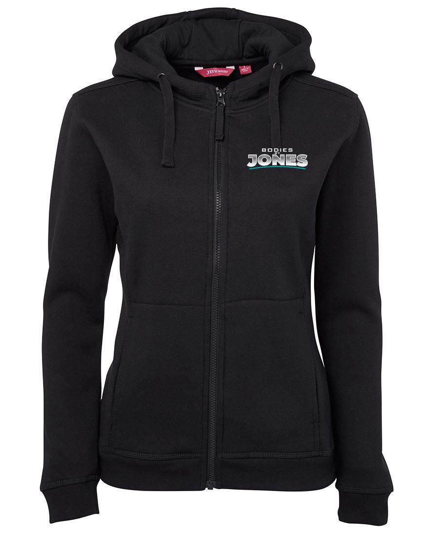 Bodies By Jones Logo Zipped Hoodie - Ladies